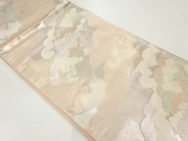 雲模様織出し袋帯